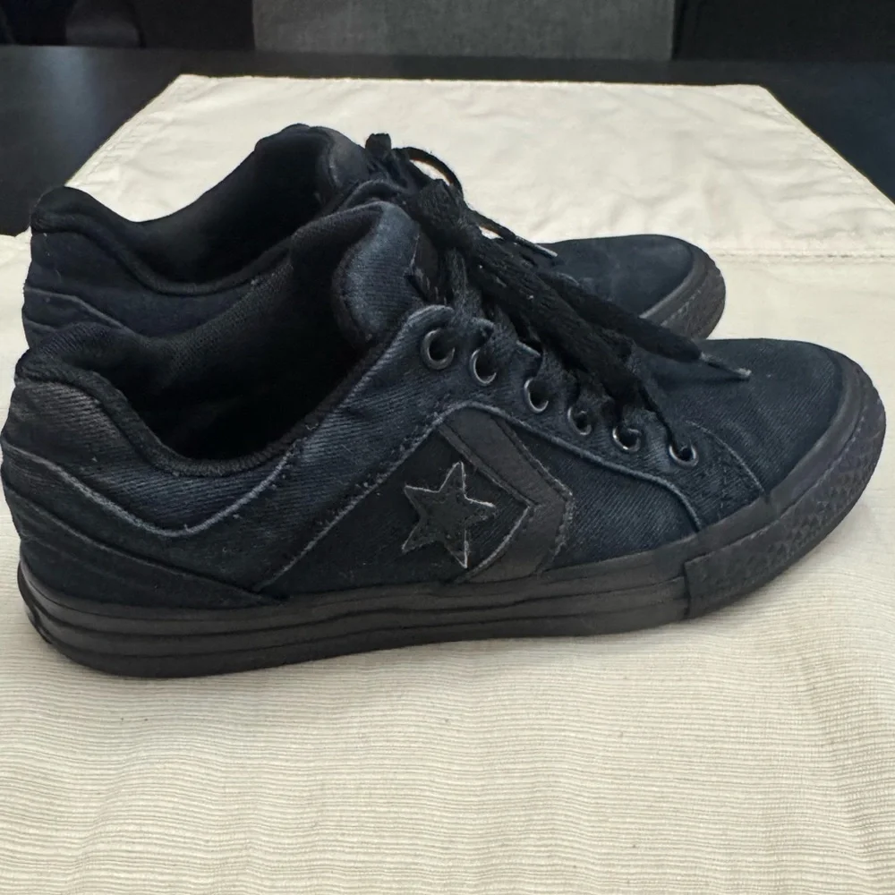 Converse Blue Black Canvas Sneakers Youth 3